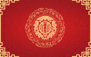 中式红色双喜喜庆婚礼背景素材高清