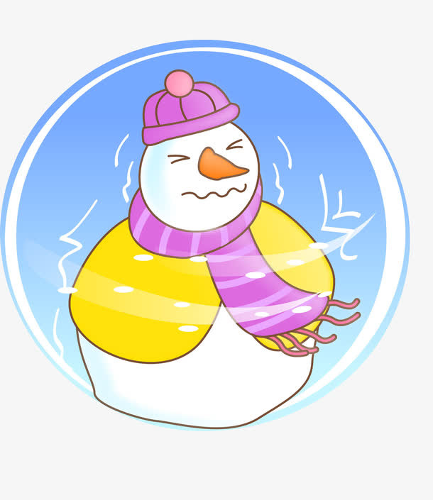 戴围巾的雪人免抠