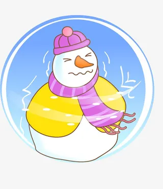 戴围巾的雪人免抠