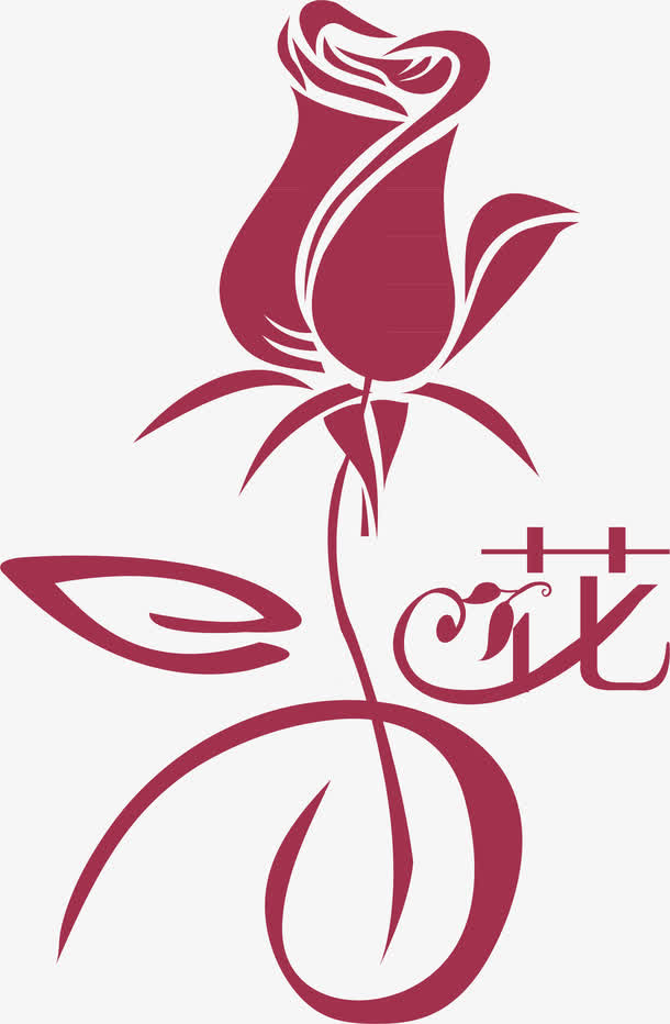 美女玫瑰花免抠