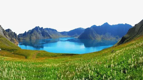 长白山天池的风景免抠