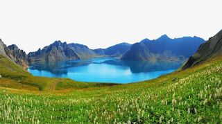 长白山天池的风景免抠