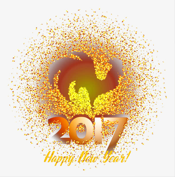 2017年闪粉金鸡免抠