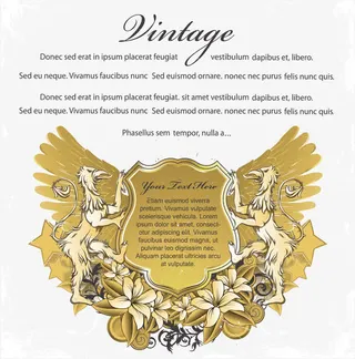 金色欧美盾牌插画素材矢量免抠