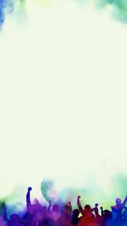 彩色水墨风人群欢呼H5背景高清