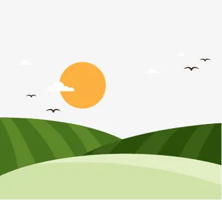 矢量草地阳光免抠