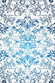 蓝色闪耀花藤免抠