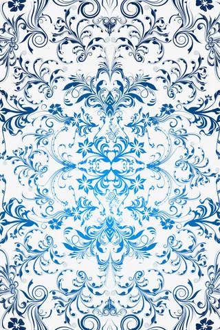 蓝色闪耀花藤免抠