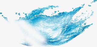 夏日大海蓝色飞溅水花免抠