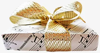 金色彩带礼盒免抠