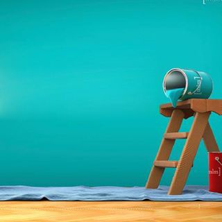 蓝色墙壁漆料背景图高清