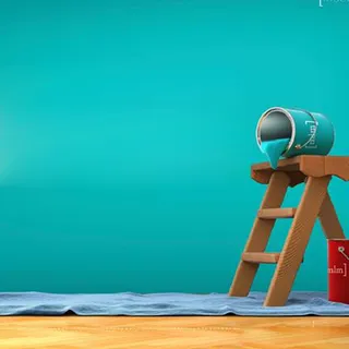 蓝色墙壁漆料背景图高清