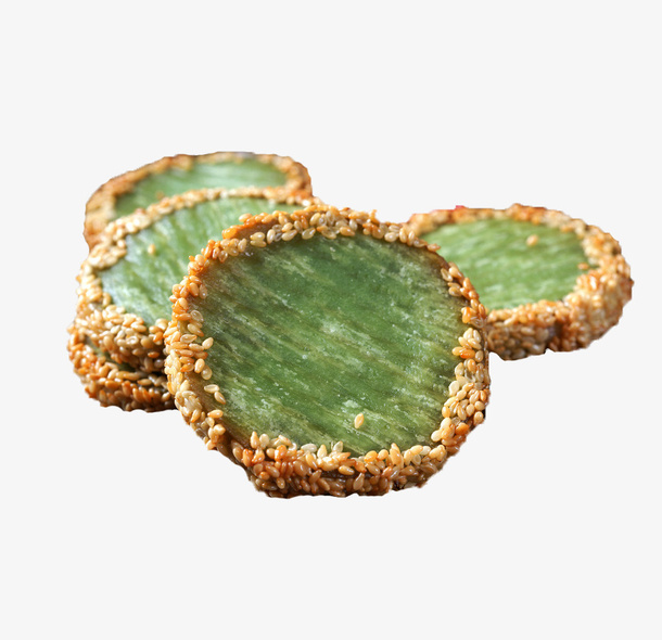 产品实物绿茶饼展示免抠