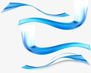 矢量蓝带免抠漂浮彩带元素