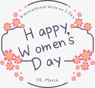 粉色卡通碎花标签免抠