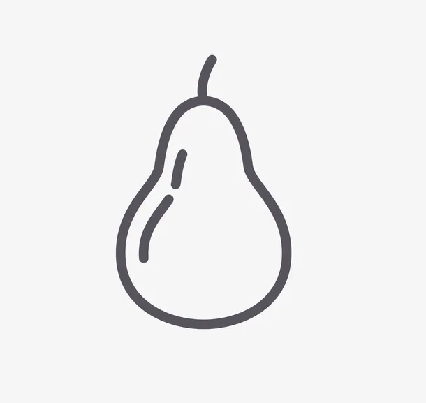 手绘的鸭梨免抠