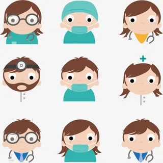 医护人员矢量素材免抠