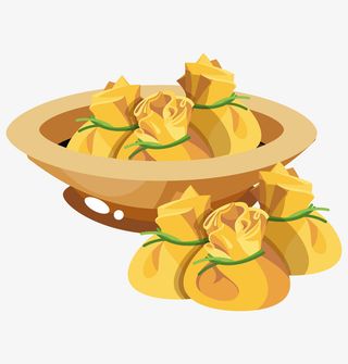 手绘卡通美食饺子混蛋免抠