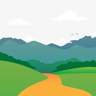 通往森林雪山的山路免抠