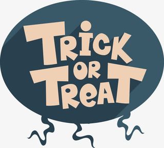 可爱万圣节英文标签免抠