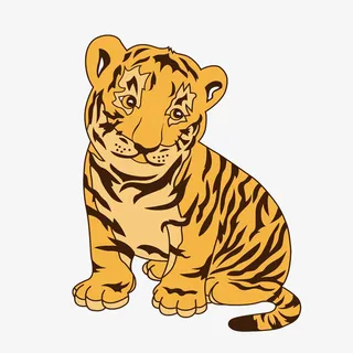 手绘卡通虎免抠