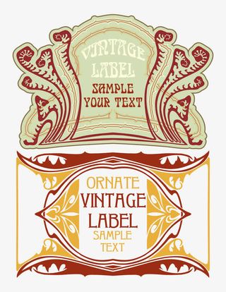 英式风格标签矢量免抠