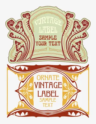 英式风格标签矢量免抠