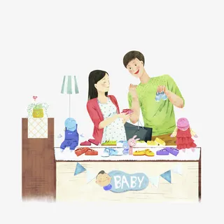 等待宝宝的降生免抠