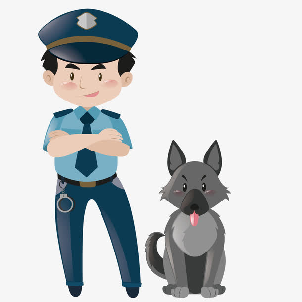 矢量警车叔叔免抠