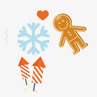 清新风格的圣诞节元素矢量素材免抠