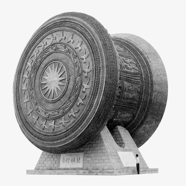 古代传统铜鼓装饰免抠