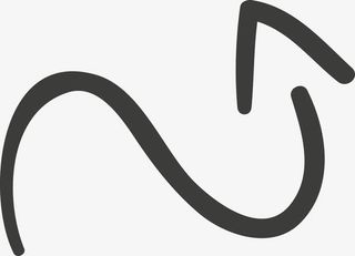 素描拐弯的箭头图免抠