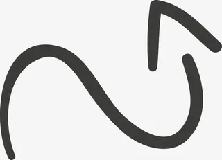 素描拐弯的箭头图免抠