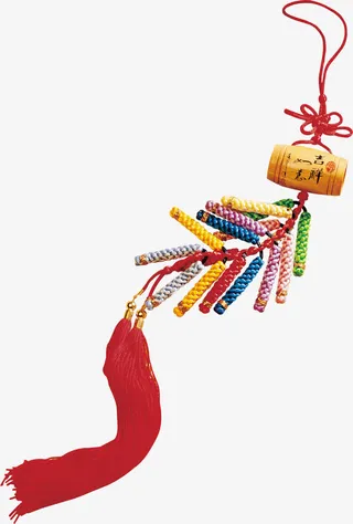 彩色中国结挂饰面板七夕免抠