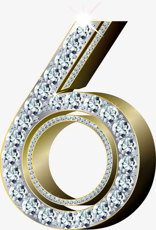 璀璨数字6商场6周年庆图片免抠