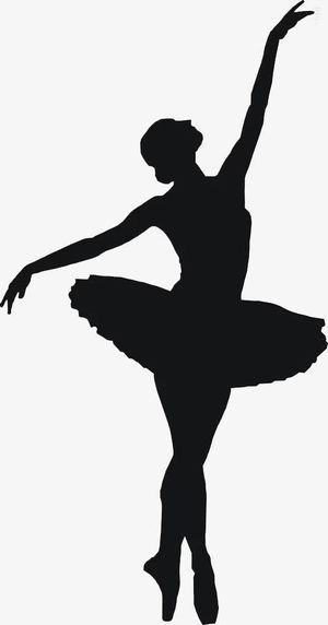 芭蕾典雅舞蹈家剪影装饰免抠