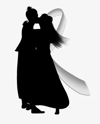 情侣拥吻七夕情人节剪影免抠