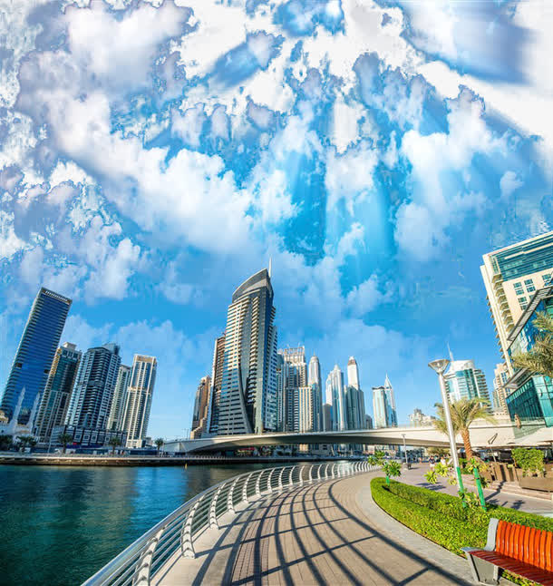 迪拜城市景色高清图免抠