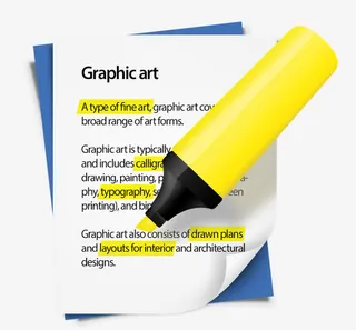 显示的文本和荧光笔免抠