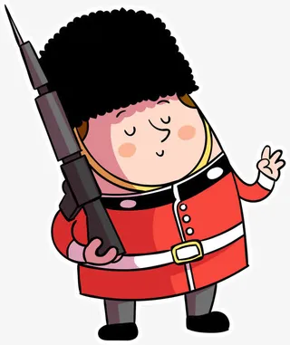 可爱手绘英国皇家卫队免抠