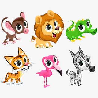矢量卡通野生动物免抠