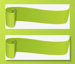 绿色丝带彩带免抠