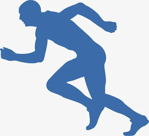 蓝色运动人物免抠