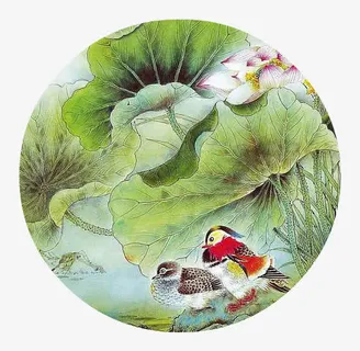 鸳鸯荷花儿免抠