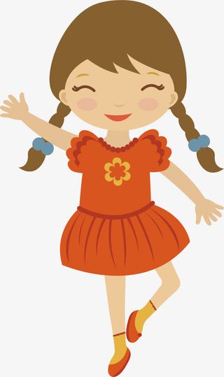 矢量可爱手绘小女孩免抠