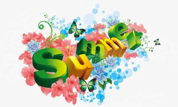 SUMMER 立体英文字母免抠