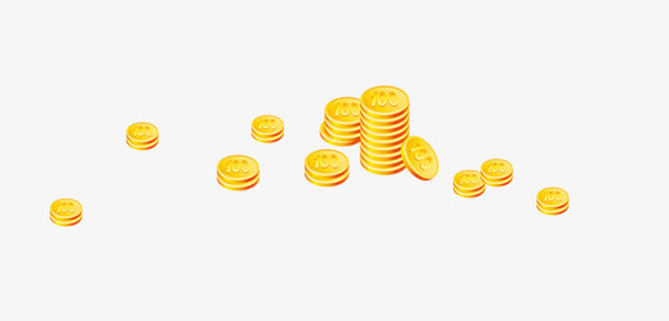 卡通扁平金币免抠