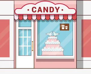 扁平糖果店免抠