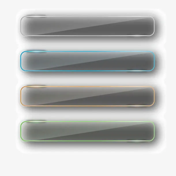 玻璃质感长条banner边框装