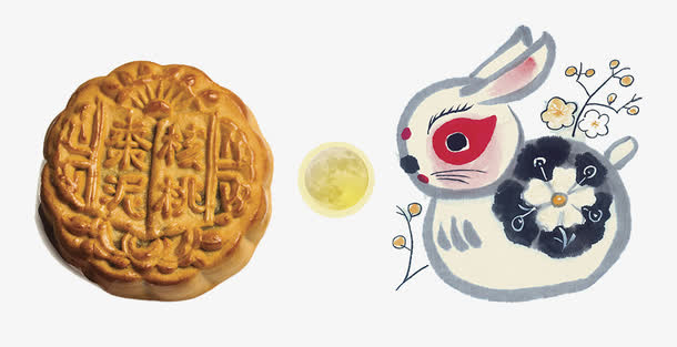 中秋节玉兔月饼免抠